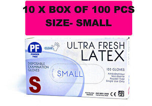 LATEX GLOVES SIZE SMALL Powder free $800/10 boxes